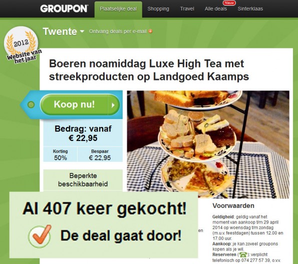 Sociaal proof Groupon